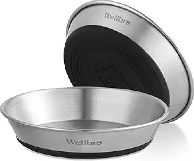 Whisker Friendly Stainless Steel Cat Bowls - Anti-Slip Pet Dishes for Cats & Small Dogs