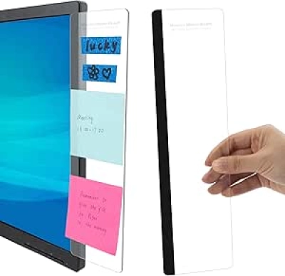 Monitor Memo Board Sticky Note Holder - 2pc Office Desk Organizer Accessories