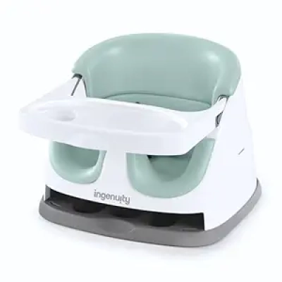 Ingenuity Baby Base 2-in-1 Booster & Floor Seat with Self-Storing Tray - Mist