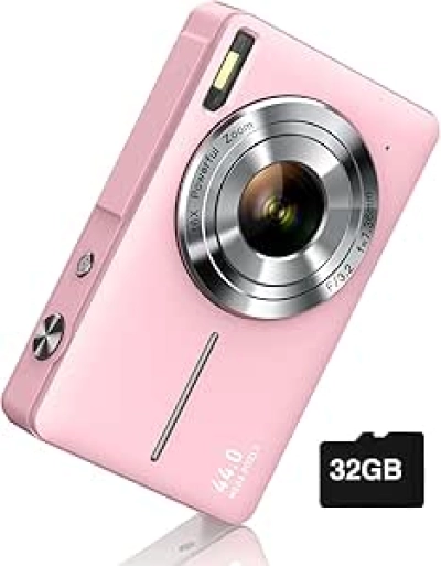 FHD 1080P Digital Camera with 16X Zoom for Kids - Compact Point and Shoot