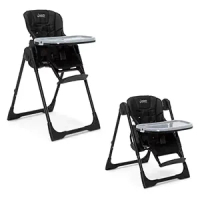 Jeep 2-in-1 Convertible High Chair with Adjustable Height & Recline - Black