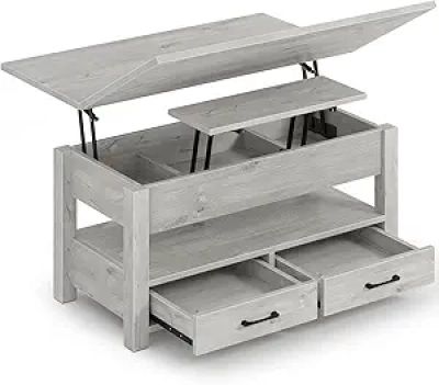 Rolanstar Lift Top Coffee Table - Multi-Function Convertible Dining & Desk Table with Storage
