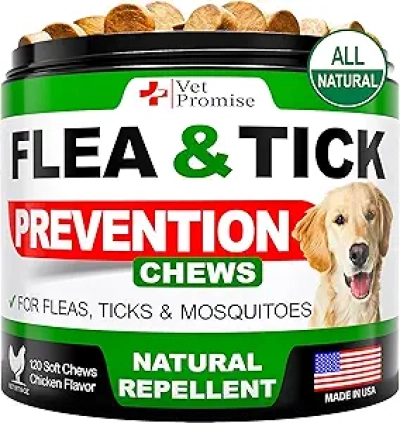 Natural Flea and Tick Prevention Chewables for Dogs | All Breeds | Made in USA