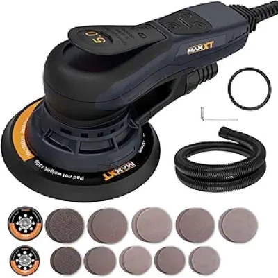 MAXXT Electric 5mm Random Orbital Sander - Dual Pad Brushless Palm Sander for Woodworking