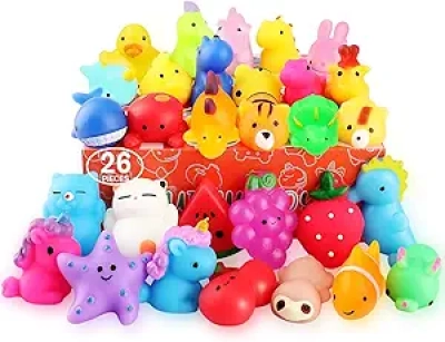 26 Pack Mochi Squishy Toys - Kawaii Squishies Stress Relief Fidget Toys