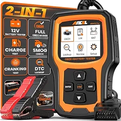 ANCEL AD410 PRO OBD2 Scanner & Battery Tester - 2-in-1 Diagnostic Tool