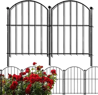 Rustproof Metal Garden Fence 17in x 10ft - No Dig Animal Barrier Edging (10 Pack)