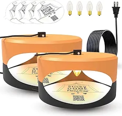 ASPECTEK Sticky Dome™ Flea Trap - Odorless Indoor Insect & Bed Bug Killer