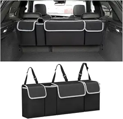 AUCELI Car Trunk Organizer - Hanging Backseat Storage with 4 Pockets for SUV & Truck