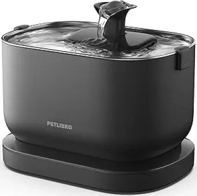 PETLIBRO Cordless Cat Water Fountain - Battery Operated Pet Fountain with Stainless Steel Tray