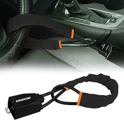KAYCENTOP Steering Wheel Lock & Seat Belt Lock - Anti-Theft Device for Cars & SUVs