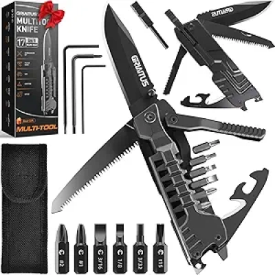 17-in-1 Multitool Knife Kit for Camping & Survival | Stainless Steel EDC Tool