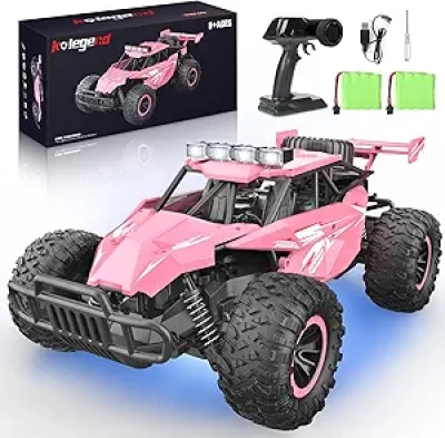 50+ Min Remote Control Monster Truck for Kids | 20km/h RC Car with LED Lights