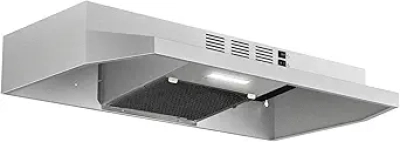 30 Inch Under Cabinet Range Hood, 280 CFM Stainless Steel Kitchen Vent Hood with LED Light