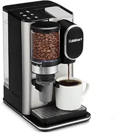 Cuisinart Single-Serve Coffee Maker with Built-In Grinder | Pod & Ground Bean Compatible