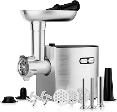 CHEFFANO Electric Meat Grinder & Sausage Maker - 350W Motor with 3 Stuffing Tubes