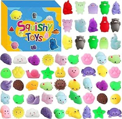 200 Pcs Mochi Squishy Toys Bulk - Kawaii Squishies Party Favors for Kids