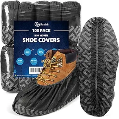 Non-Slip Disposable Shoe Covers 100 Pack - Anti-Skid Boot Protectors