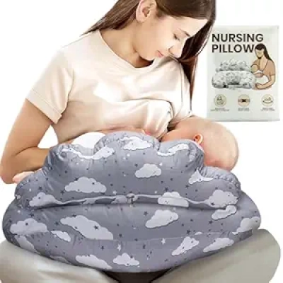 Nursing Pillow with Security Fence - Breastfeeding Support Pillow for Newborns