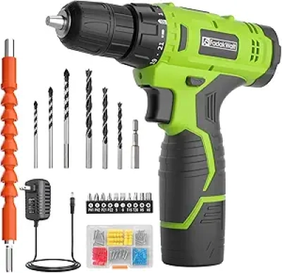 FADAKWALT 12V Cordless Drill Set with Battery & Charger - 180 in-lbs Power Drill