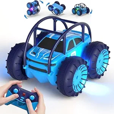 MaxTronic Amphibious RC Car - 100% Waterproof 4WD Stunt Crawler for Kids
