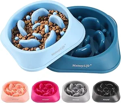 MateeyLife Slow Feeder Dog Bowls - Anti-Choking Puzzle Bowls for Medium Breeds