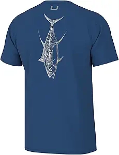 HUK Men's Fishing Graphic Tee - Quick-Dry Performance Short Sleeve Shirt