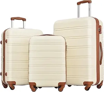 Merax 3 Piece Carry On Luggage Set - TSA Approved Hard Case Expandable Suitcase with Wheels