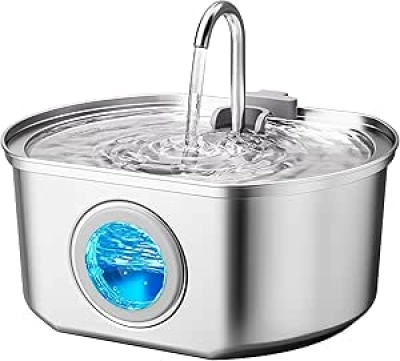 Premium Stainless Steel Cat Water Fountain 3.2L - Auto Pet Waterer with Filtration