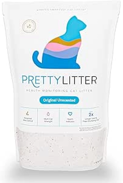 PrettyLitter Health Monitoring Cat Litter | Color-Changing Silica Gel, Low Tracking & Lightweight