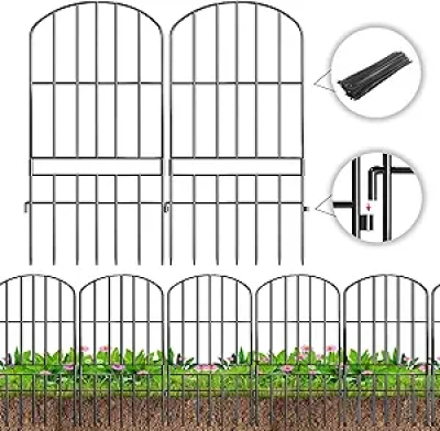 No-Dig Animal Barrier Garden Fence 10-Pack 10ft - Rustproof Dog & Rabbit Protection