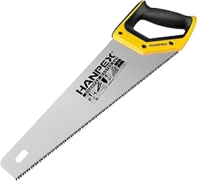 14" Pro Hand Saw with 11 TPI Fine-Cut Teeth - Sharp Manual Handsaw for Wood & Drywall