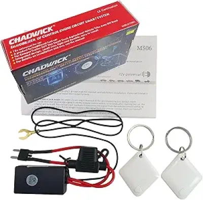CHADWICK M506 Car Immobilizer Anti-Theft Alarm System - Universal 12V Engine Lock with 2 Remotes
