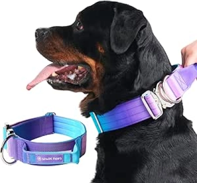 Spark Paws Tactical Dog Collar - Heavy Duty Large Dogs, Padded & Durable