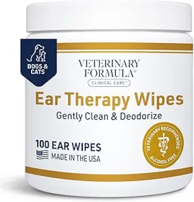 Veterinary Formula Ear Therapy Wipes for Dogs & Cats - 100ct Ear Cleaner