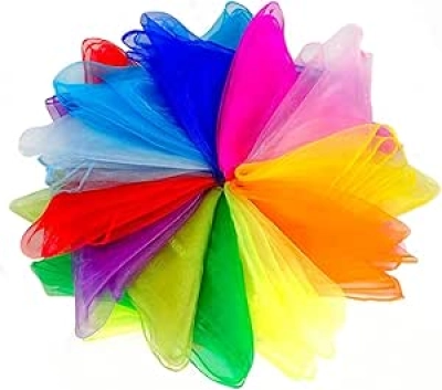 Juggling Scarves 12 PCS - Colorful Dance Scarves for Kids & Toddlers