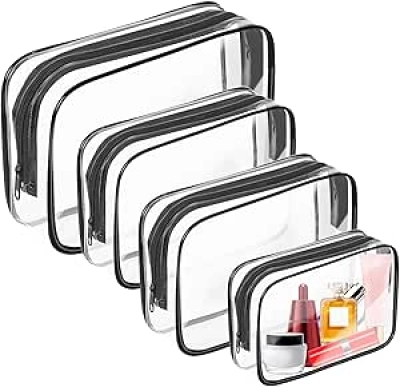 TSA Approved Clear Makeup Bag - Travel Toiletry Organizer for Airport