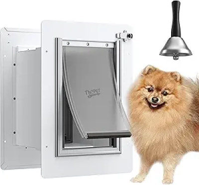Small Pet Door for Wall with Steel Frame, Telescoping Tunnel & Locking System | Cat & Tiny Dog Door