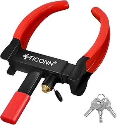 TICONN Universal Wheel Lock for Cars, Trucks & Trailers - Heavy Duty Anti-Theft Tire Clamp