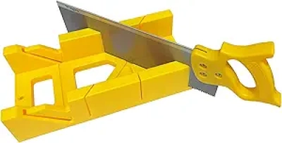 Mitre Box and Saw Set - 45° & 90° Angle Cuts for Wood & Molding