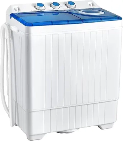 COSTWAY Portable Twin Tub Washing Machine 26lbs - Compact Washer & Spinner Combo