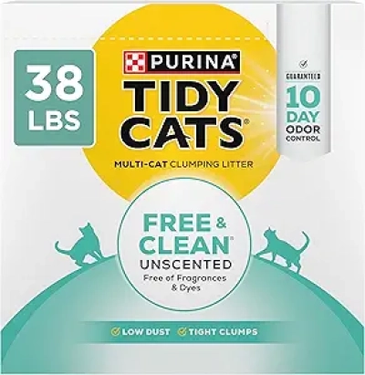 Purina Tidy Cats Free and Clean Unscented Cat Litter - 38 lb Box