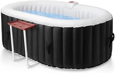 Portable Inflatable Hot Tub 2-3 Person Spa with 90 Bubble Jets & Cover
