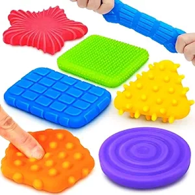 6-Texture Sensory Fidget Toys for Autism, ADHD & Anxiety Relief - Soft Squishy Toys for Kids
