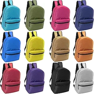 20-Pack 17" School Backpacks Bulk - Wholesale Kids Backpacks for Elementary & High School