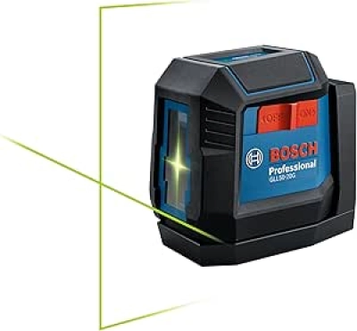 BOSCH GLL50-20G 50 Ft Green-Beam Self-Leveling Cross-Line Laser with Magnetic Mount