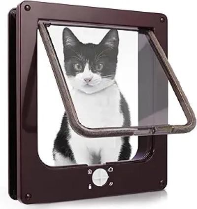 Sailnovo X-Large Cat Door Flap with 4-Way Lock | Weatherproof Pet Door for Cats & Small Dogs