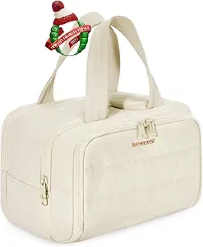 BAGSMART Travel Toiletry Bag for Women - Large Puffy Cosmetic Organizer