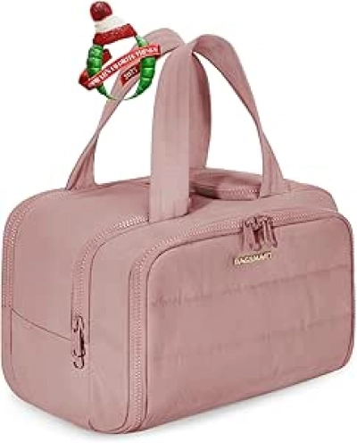 BAGSMART Large Travel Toiletry Bag for Women | Lightweight Makeup Organizer with Dry-Wet Separation