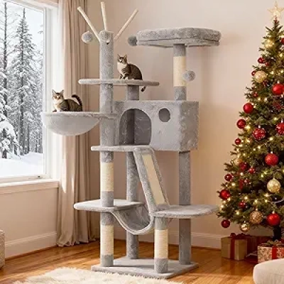 53 Inch Cat Tree Tower for Indoor Cats - Multi-Level Play Center with Scratching Posts